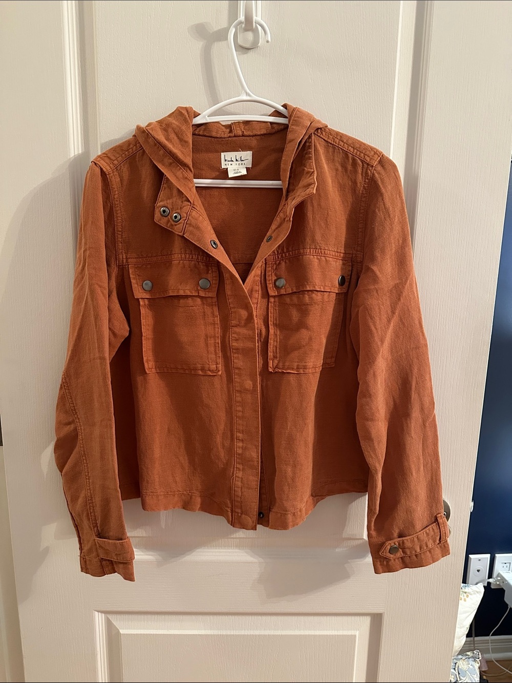 Nicole Miller hooded linen blend jacket